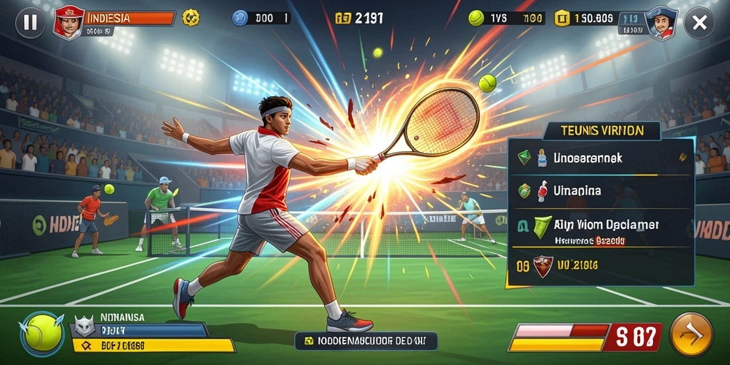 Tampilan pertarungan epik melawan monster legendaris.